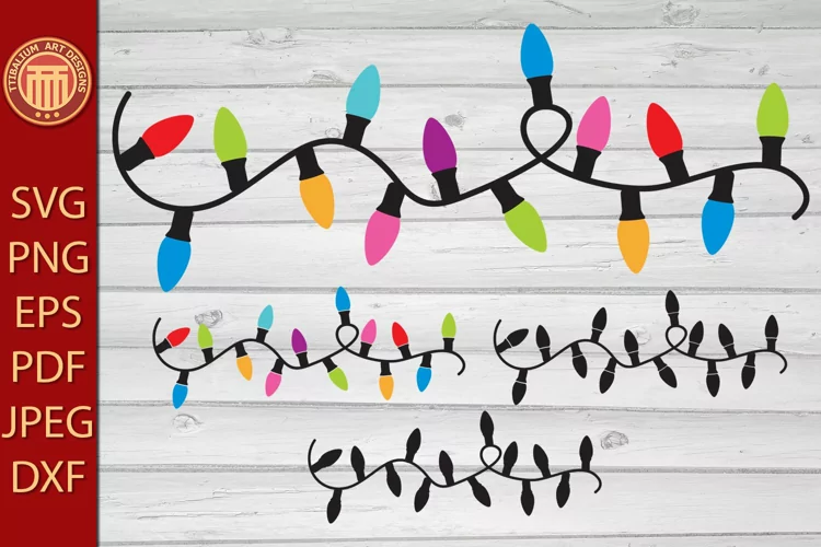 Christmas Lights - eps, jpg, dxf, svg, pdf, png files