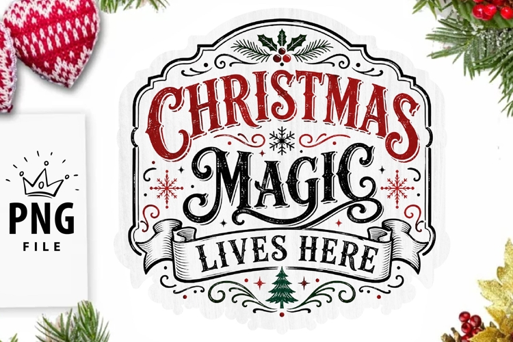 Christmas Magic Lives Here Holiday PNG