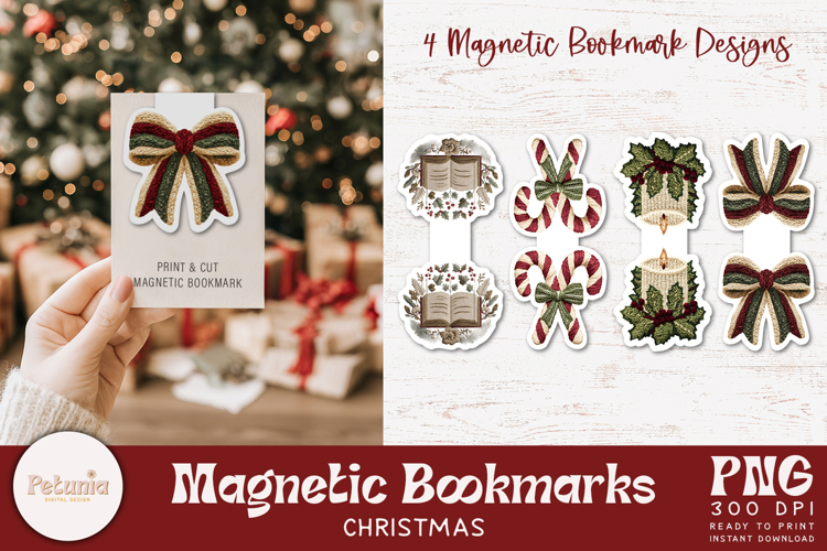 Latch Hook Yarn Bookmarks | Christmas Magnetic Bookmark