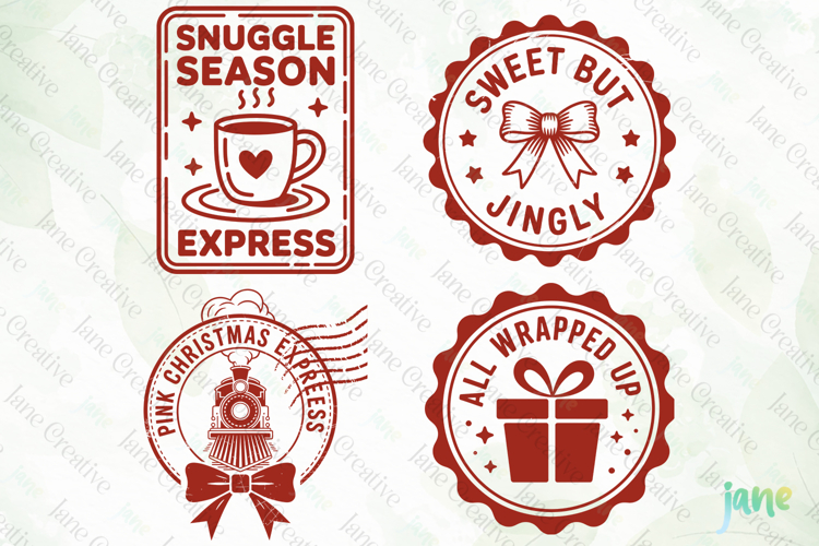 Christmas Mail Stamps SVG PNG