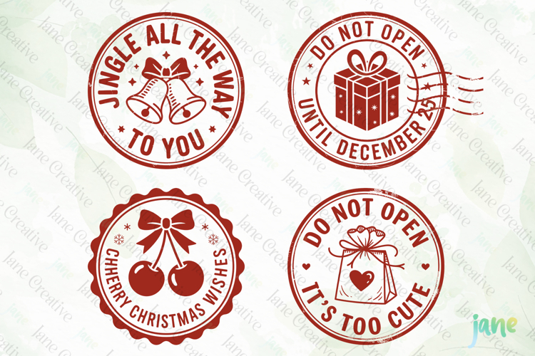 Christmas Mail Stamps SVG PNG