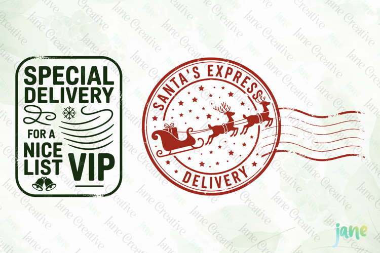 Christmas Mail Stamps SVG PNG