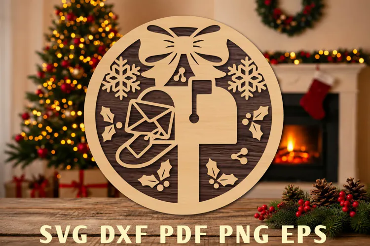 Christmas Mailbox Laser Cut SVG