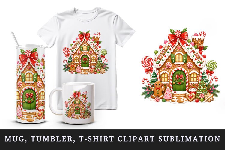 Christmas tumbler, mug wrap, clipart sublimation design example image 1