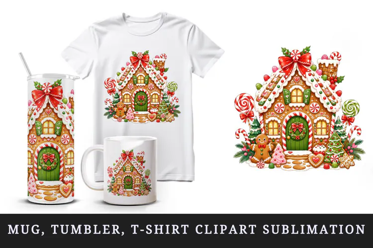 Christmas tumbler, mug wrap, clipart sublimation design
