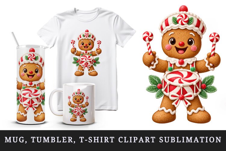 Christmas tumbler, mug wrap, clipart sublimation design example image 1