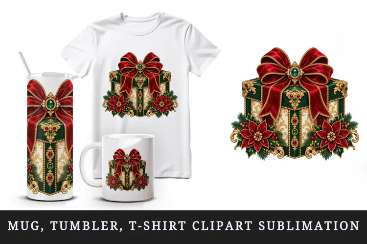 Christmas tumbler, mug wrap, clipart sublimation design
