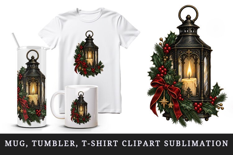 Christmas tumbler, mug wrap, clipart sublimation design example image 1