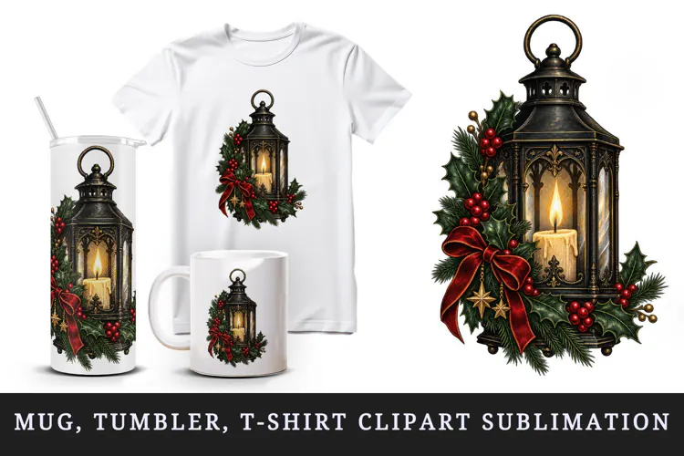 Christmas tumbler, mug wrap, clipart sublimation design