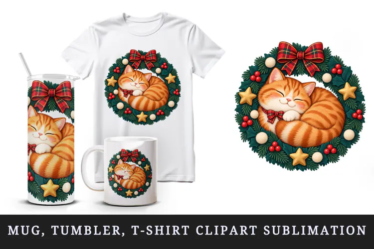Christmas tumbler, mug wrap, clipart sublimation design