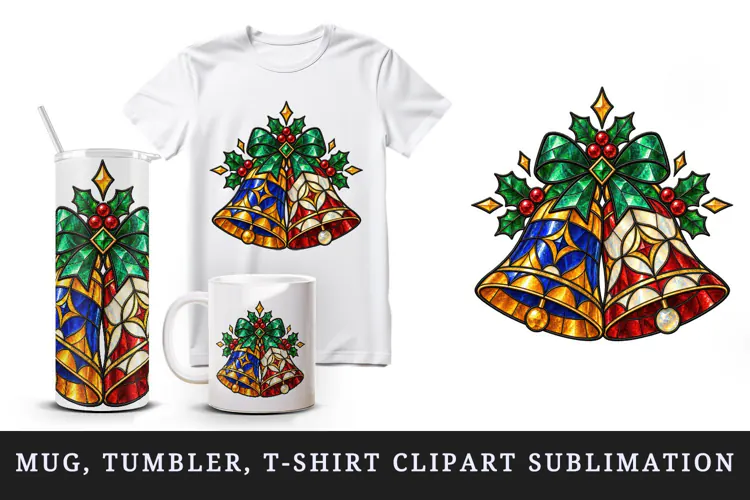 Christmas tumbler, mug wrap, clipart sublimation design