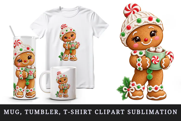 Christmas tumbler, mug wrap, clipart sublimation design