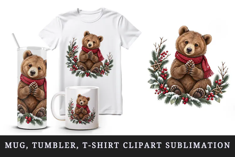 Christmas tumbler, mug wrap, clipart sublimation design