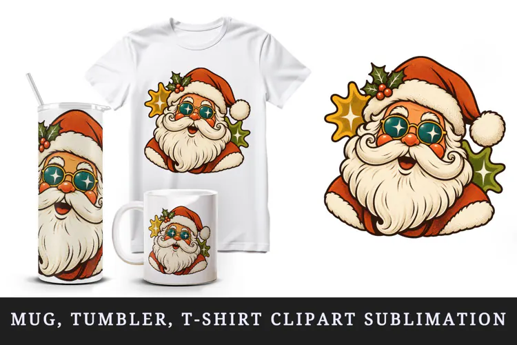 Christmas tumbler, mug wrap, clipart sublimation design