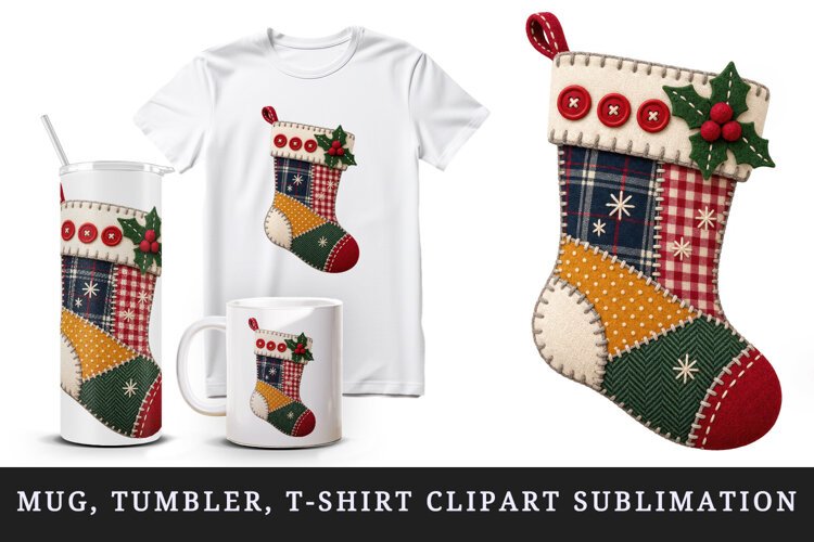 Christmas tumbler, mug wrap, clipart sublimation design example image 1