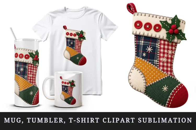 Christmas tumbler, mug wrap, clipart sublimation design