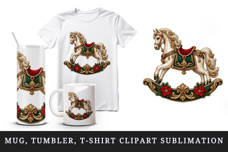 Christmas tumbler, mug wrap, clipart sublimation design example image 1