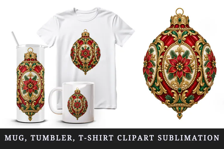 Christmas tumbler, mug wrap, clipart sublimation design