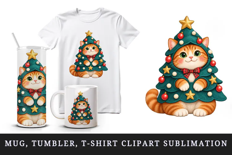 Christmas tumbler, mug wrap, clipart sublimation design