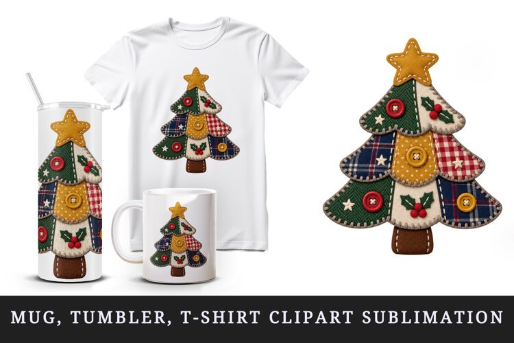 Christmas tumbler, mug wrap, clipart sublimation design example image 1