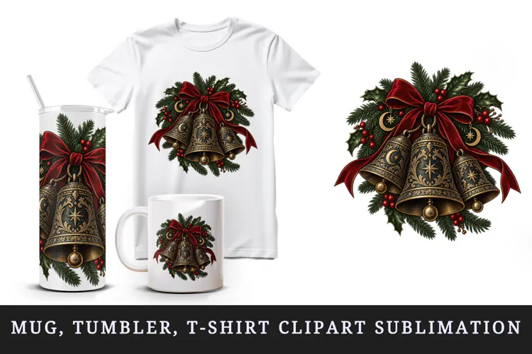 Christmas tumbler, mug wrap, clipart sublimation design