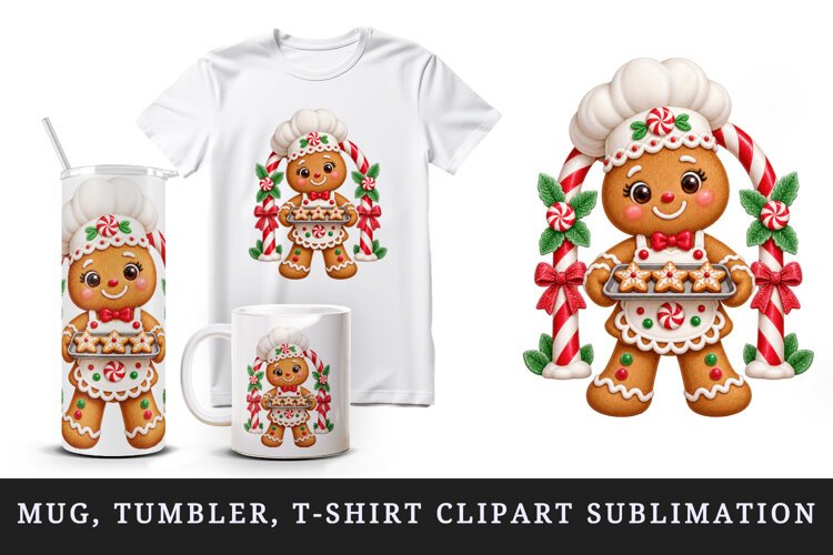Christmas tumbler, mug wrap, clipart sublimation design example image 1
