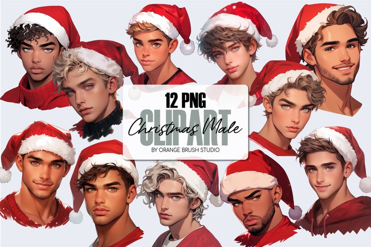 Christmas Male Clipart Bundle, Fashion Men Sublimation