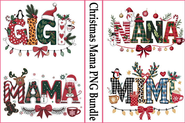 Christmas Mama PNG Bundle Trendy T-shirt