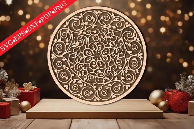 Christmas Mandala Ornament SVG