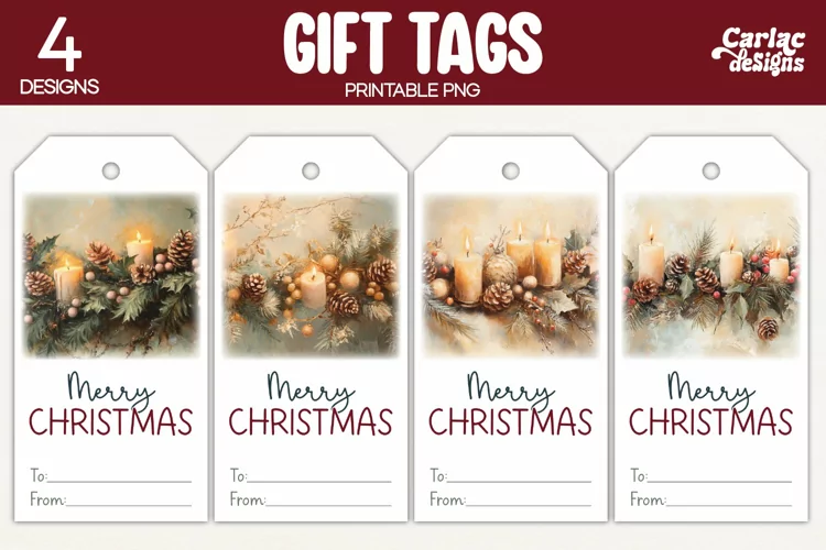 Christmas Gift Tags, Merry Christmas Printable Tags