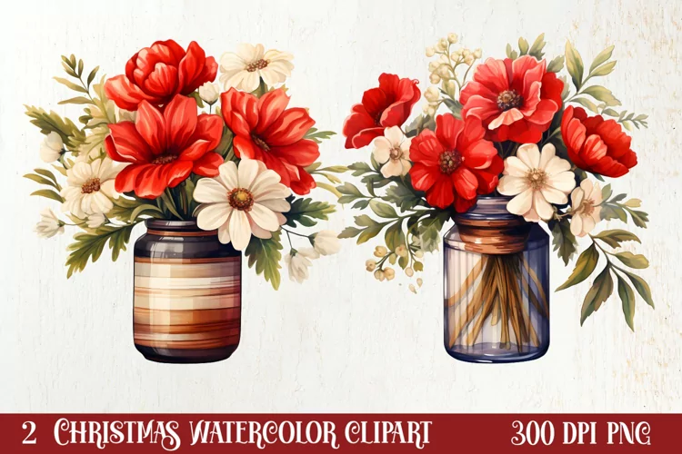 Christmas Mason Jar Sublimation Clipart, Christmas PNG