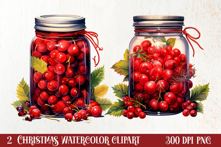 Christmas Mason Jar Sublimation Clipart, Christmas PNG
