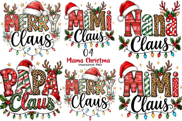 Christmas Mama Gigi Nana Claus Png