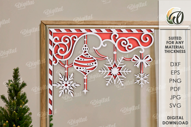 Christmas Mirror Decor Laser Cut. Christmas Decor SVG