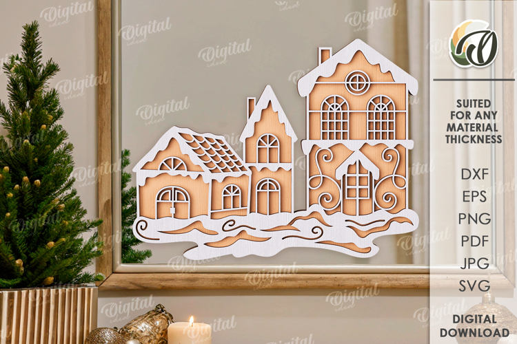 Christmas Mirror Decor Laser Cut. Christmas Decor SVG