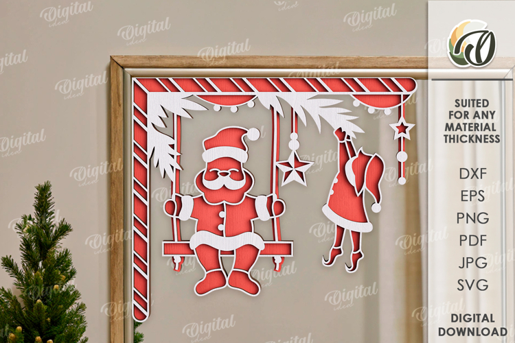 Christmas Mirror Decor Laser Cut. Christmas Decor SVG