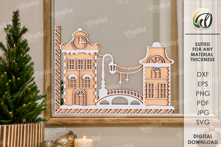 Christmas Mirror Decor Laser Cut. Christmas Decor SVG