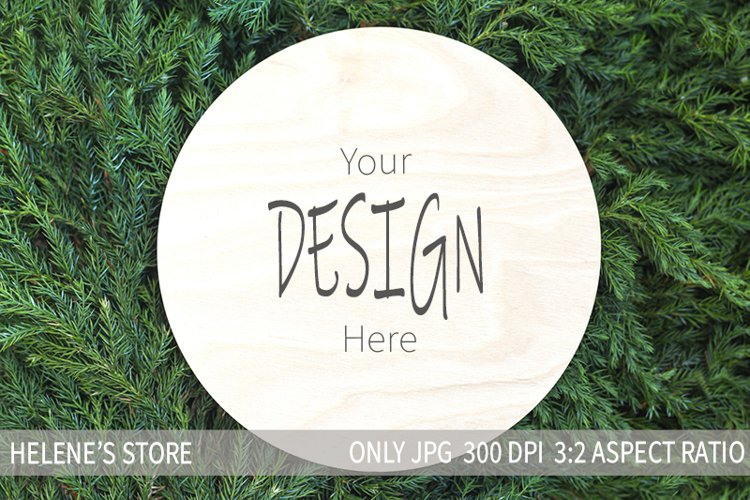 Round sign mockup | Wood round mockup| Christmas mockup
