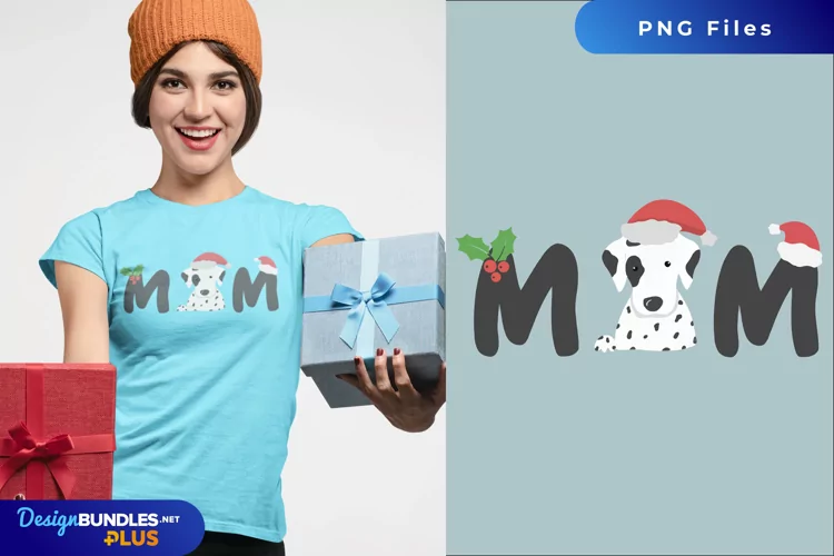 Christmas Mom Text with Dalmatian Sublimation
