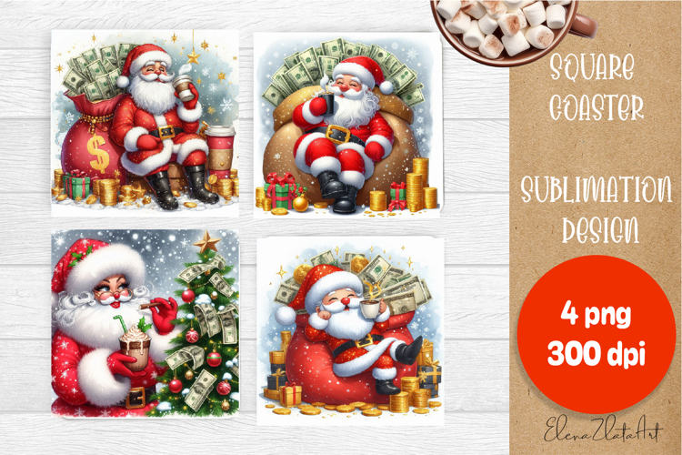 Sarcastic Coaster Design. Christmas money square Coaster