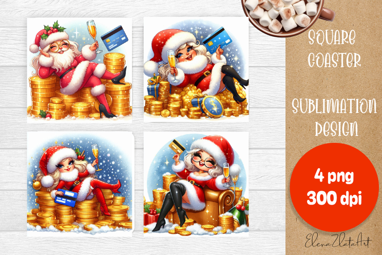 Sarcastic Coaster Design. Christmas money square Coaster
