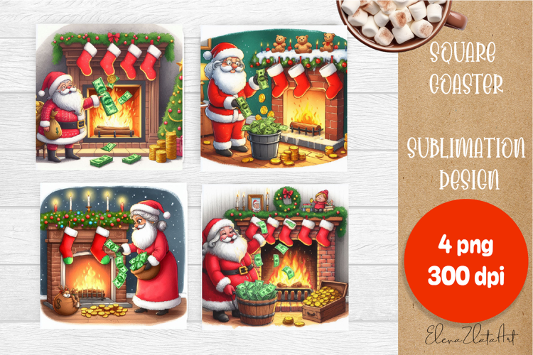 Sarcastic Coaster Design. Christmas money square Coaster