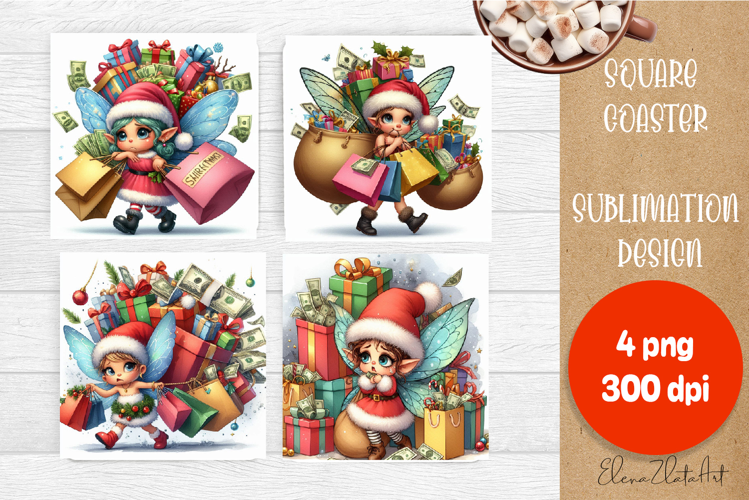 Sarcastic Coaster Design. Christmas money square Coaster