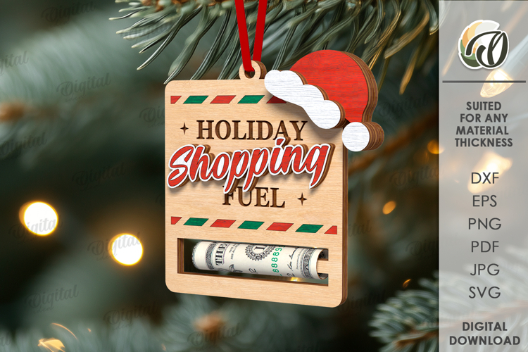 Christmas Money Holder Laser Cut. Christmas Tree Decor SVG