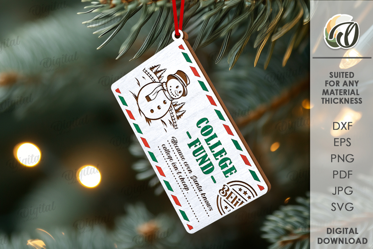 Christmas Money Holder Laser Cut. Christmas Tree Decor SVG