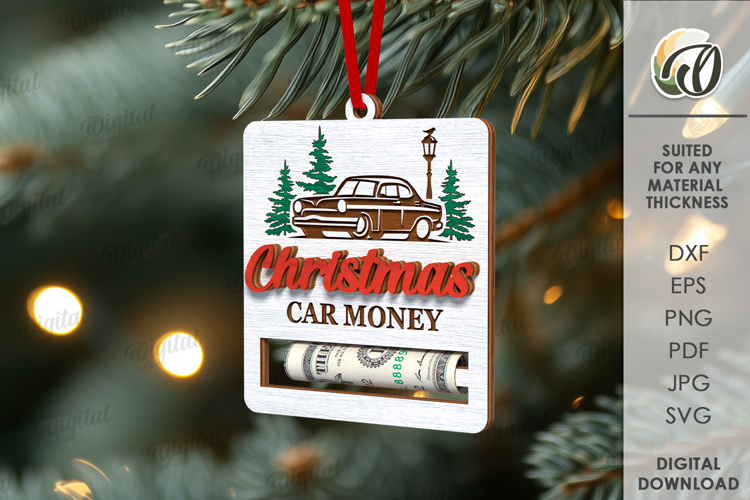 Christmas Money Holder Laser Cut. Christmas Tree Decor SVG