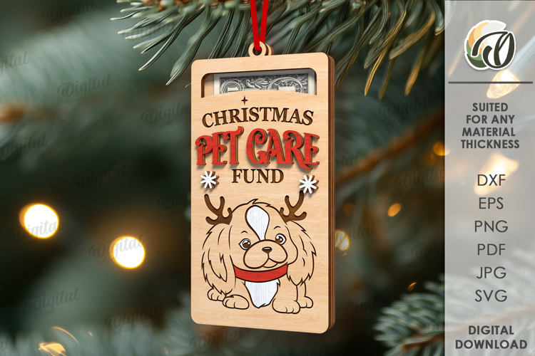 Christmas Money Holder Laser Cut. Christmas Tree Decor SVG