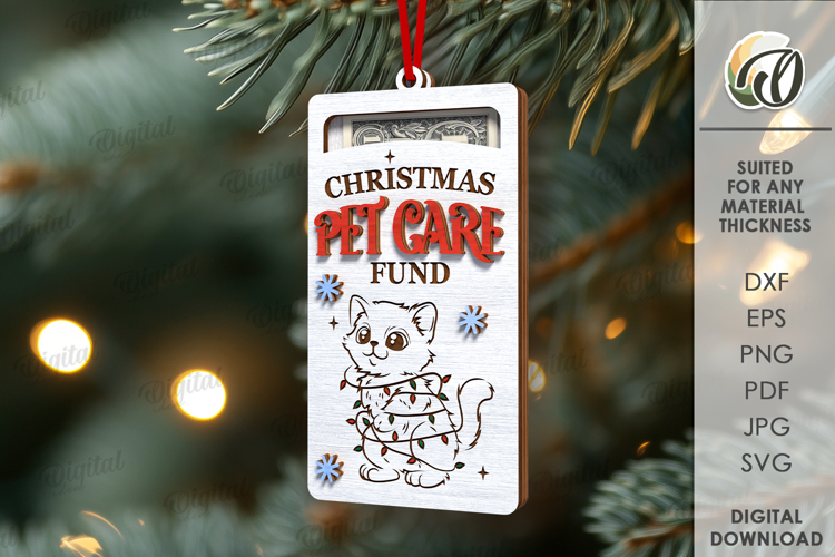 Christmas Money Holder Laser Cut. Christmas Tree Decor SVG