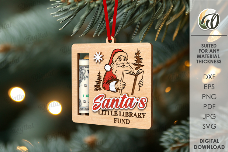 Christmas Money Holder Laser Cut. Christmas Tree Decor SVG