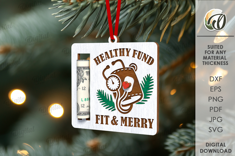 Christmas Money Holder Laser Cut. Christmas Tree Decor SVG
